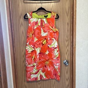 Tahari Orange Sleeveless Mini Sundress